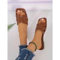 Sandalias planas informales de moda para mujer, ropa versátil para exteriores, zapatillas planas para usar afuera - details 1