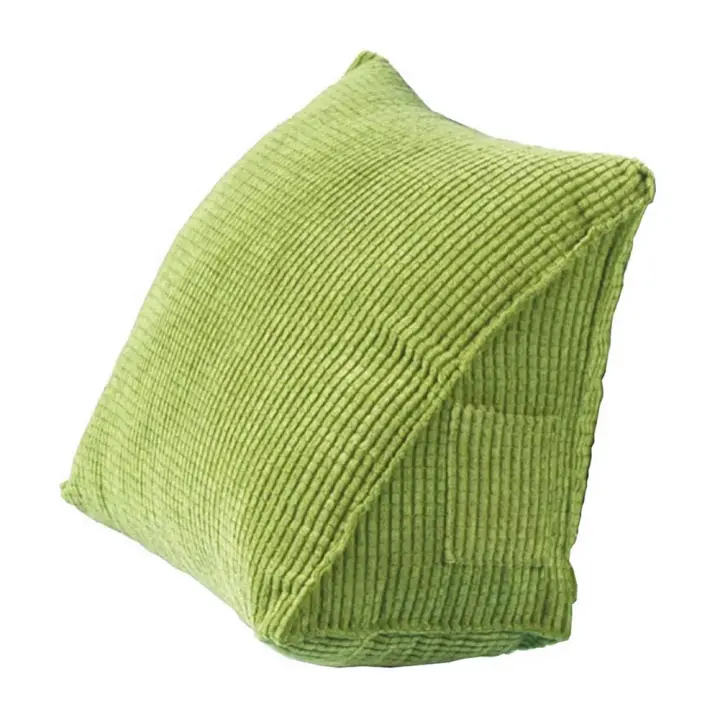 Cojín de Soporte de Posición Triangular en Corduroy de Color Caramelo para Oficina Hogar Sofá Decoración Suave para Lectura - 1