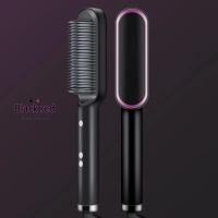 Plancha de pelo de anión 2 en 1, rizador con pantalla LCD para cabello seco/húmedo, peine eléctrico para mujer - details 9