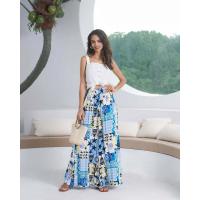 Pantalones bohemios de pierna ancha para mujer, cintura alta, sueltos, manga ancha, estilo veraniego - details 7