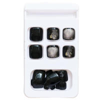 Lentejuelas doradas negras para mujeres y niñas, uñas postizas grandes y elegantes manchadas, manicura DIY - details 3