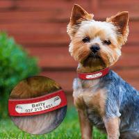perro personalizado cuero PU, Collar de cachorro personalizado, collares mascotas grabados gratis para perros pequeños, medianos - details 6