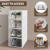 20 Cajas de Zapatos de Plástico Apilables con Tapa Transparente, Cajas de Almacenamiento para Zapatos - details 2
