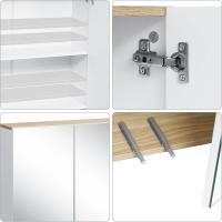 Armario de Baño con Espejo Armario Colgante de Pared con 2 Puertas y 3 Estantes - details 5