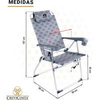Palmera 2081-3 - Silla de Playa Plegable con reposabrazos Posiciones. Textileno (Elegancia) - details 1