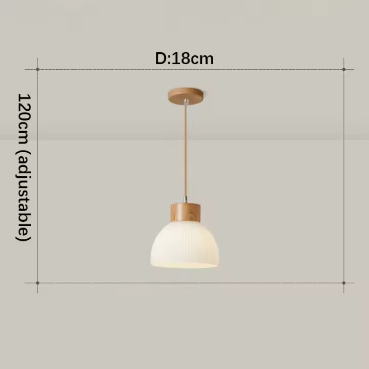 Luz colgante de comedor, luz de techo de cocina, candelabro de madera de diseño japonés - 1