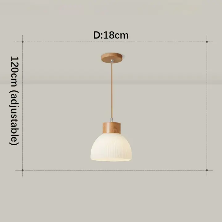 Luz colgante de comedor, luz de techo de cocina, candelabro de madera de diseño japonés - 1