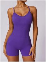 Mono de Yoga para Mujer Kailuoka Sexy Fitness Romper Sin Mangas y Espalda Disfraz Deportivo Corto en Color Sólido para Otoño e Invierno Material Exterior de Nylon - details 27