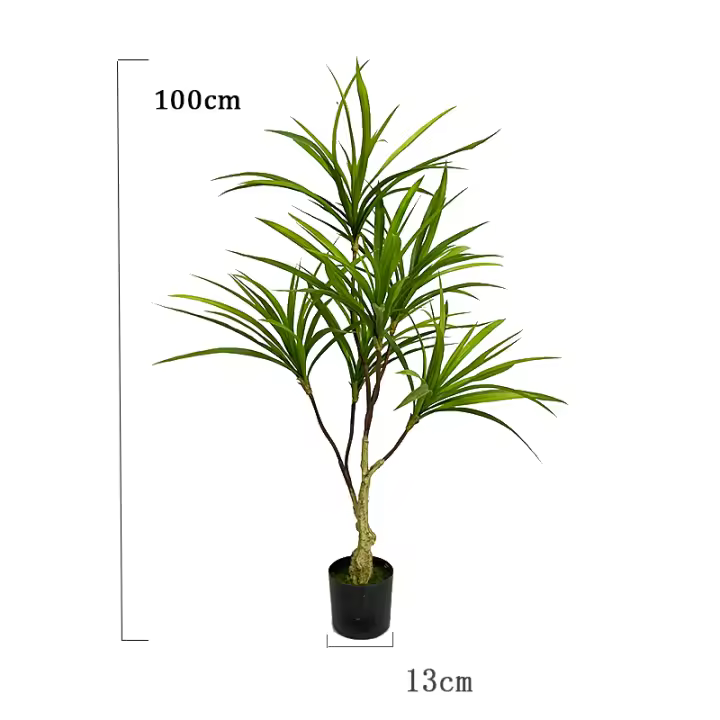 100-160cm Plantas Tropicales Árbol Artificial Grande Hojas de Agave de Plástico Palma Falsa de Interior Planta Grande en Maceta para la Decoración de la Oficina del Hogar - 1