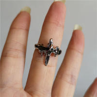 Anillos Góticos Vintage de Rosa Para Parejas Acero Inoxidable Apertura Irregular Joyería Y2k - details 4