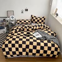 Juego de funda nórdica a cuadros negra y gris, ropa de cama Reversible con rejilla geométrica, funda de edredón suave para niños, adolescentes y adultos, decoración de dormitorio - details 34