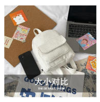 Mochila De terciopelo de pana para mujer, bolso escolar de versión coreana, sencillo, informal, pequeño, 2024 - details 7