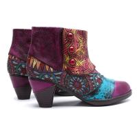 Zapatos de mujer europeos y americanos, botas de mujer de moda con bordado Retro, botas de tacón alto con bordado bohemio - details 4