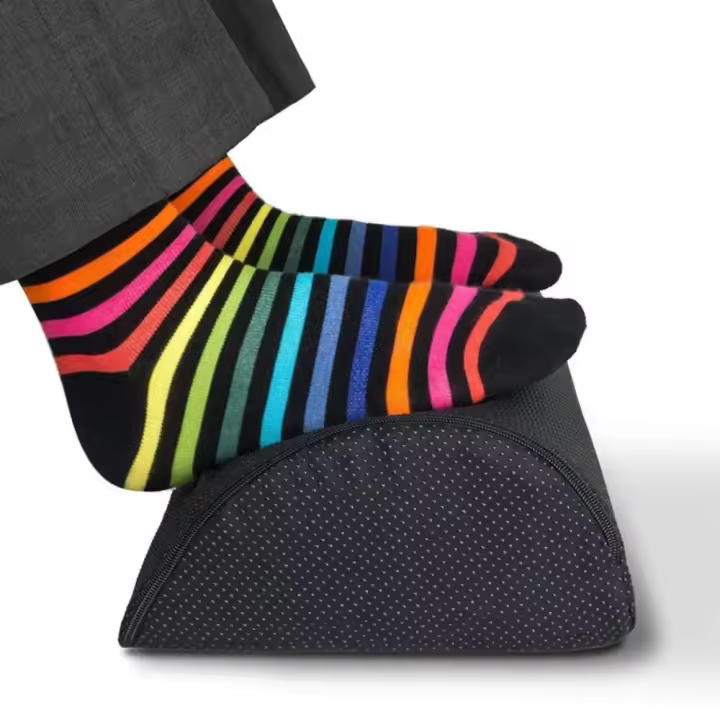 Reposapiés semicírculo de esponja de resistencia lenta, almohada elástica ergonómica para pies, portátil, antideslizante, para el hogar - 1