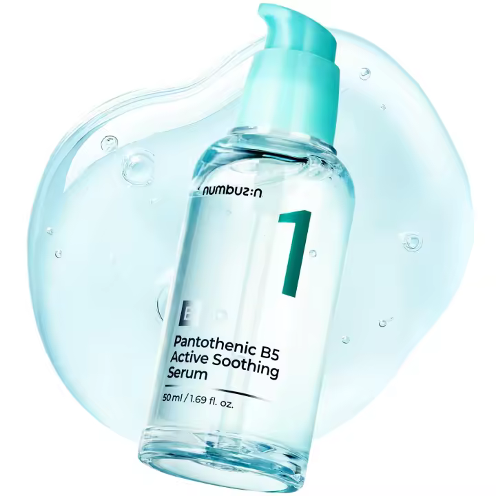 Hot numbuzin No.1 B5 Suero calmante activo Ácido pantotenico calmante e hidratante, Control de exceso de aceite de niacinamida, Reduce los brotes, - 1