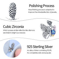 Abalorio de Plata de Ley 925 con forma de mariposa, colgante de 3mm, joyería Original, 2022 - details 30