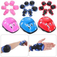 Juego De Protección Para Bicicleta 7 Piezas Azul Rojo Rosa Equipamiento De Seguridad Para Niños Y Niñas Guantes Rodilla Y Codo Con Casco - details 7