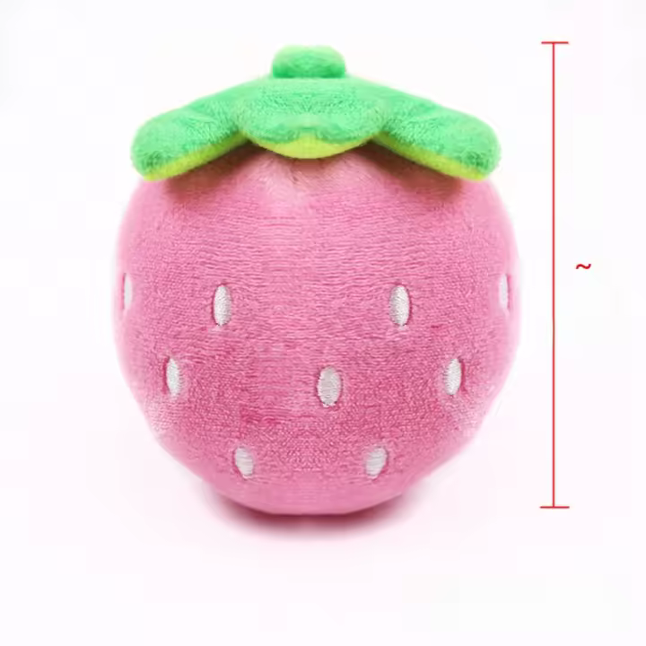 Juguete de Peluche de Fresa para Mascotas Bordado de Perro Sonido de Gato - 1