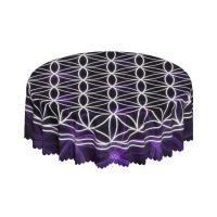 Mantel circular mandala, flor de loto de la vida, impermeable, resistente al aceite, 60 pulgadas, forma geométrica sagrada - details 190
