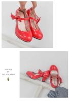 Zapatos de cuero de princesa brillante para niñas, zapatos de vestir de PU con pajarita para Ballet, tacones altos informales para niños, primavera y otoño - details 4