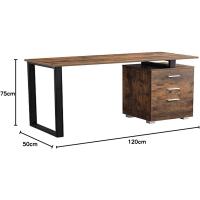 Escritorio Moderno de Madera y Acero 3 Cajones, Porta Ordenador, Diseño de Mesa de Trabajo, 120 x 50 x 75 cm, Decoración para Casa y Oficina - details 37