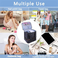 Bolsa de cosméticos impermeable de doble capa para manicura con asa - details 4