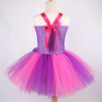 en el país de las Maravillas Cheshire gato niñas tutú vestido rosa caliente púrpura dibujos animados tul niñas vestido de fiesta niños Halloween Cosplay - details 4