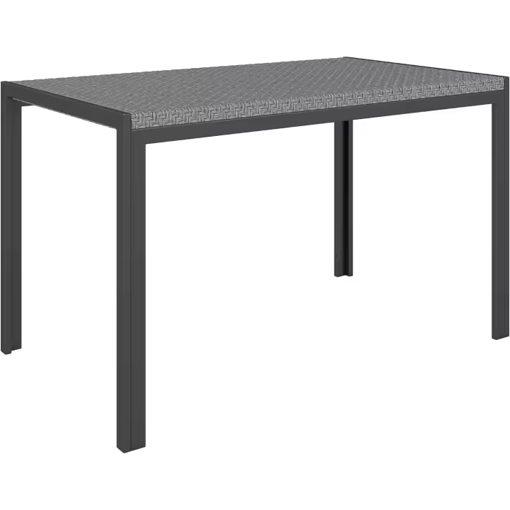 Mesa de Jardín de Ratán Sintético Estructura de Metal Resistente a la Intemperie 120x70x72 cm - 1