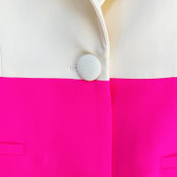Conjunto de pantalón de oficina de dos piezas de talla grande con parches de color, blazer de un solo botón y pantalón acampanad - details 5