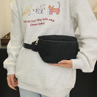 Cintura de felpa de invierno para mujer, bolso de cinturón para teléfono de estilo de diseñador de hombro informal Unisex - details 13