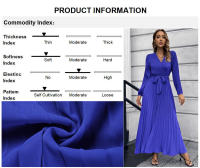 Vestido largo casual con cuello en V Murder de pliegues y encaje para damas 2025 - details 0