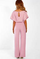Mameluco Capri recortado de pierna ancha para mujer, pantalones Palazzo, mono de manga corta con pajarita - details 20