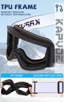 Kapvoe-gafas fotocromáticas de esquí, lentes rojas para Snowboard, deportes al aire libre, esquí de doble capa, antivaho - details 10