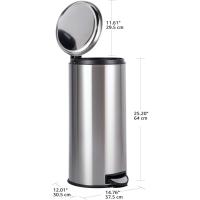 37,49 x 30,51 x 64,01 cm Bote de basura con pedal Redonda, Acero Inoxidable, 30L - details 2
