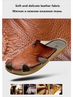 Zapatos antideslizantes de cuero para hombre, sandalias de playa, zapatos cómodos de verano, chanclas clásicas - details 3