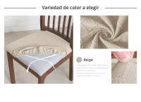 Funda de tela Jacquard para Asiento de Silla, cubierta para Asiento individual elástico, para comedor, 1 unidad - details 5
