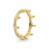 Anillo chapado en oro con circonita brillante para mujer, joyería de Boutique Original con forma de corazón de princesa Wishbone, novedad de 2024 - details 1