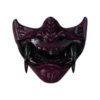 Máscara De media cara japonesa Hannya De mon Oni sam-uru NOH Kabuki Prajna Devil Cosplay - details 4