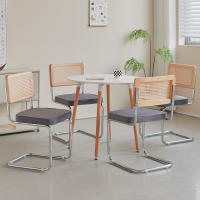 Juego de sillas de comedor Retro Para el hogar, taburete tapizado de plástico de ratán, escritorio de dormitorio, respaldo, arco, ordenador y oficina, 2 unidades - details 7