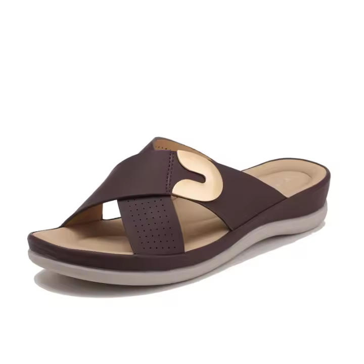 Zapatos con tacón inclinado Casual, nuevas sandalias de madre de suela suave Zapatillas de exterior para mujer - 1