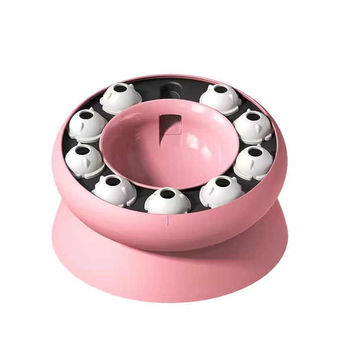 Comedero lento para gatos, cuencos de comida para perros y gatos, comedero giratorio, comedero lento para gatos, comedero para gatos-rosa - 1