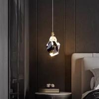 Lámpara Colgante De Cristal Dorado Mate Nórdico, Moderna Sala De Estar De Lujo Para Luz De Techo, dormitorio y oficina - details 2