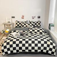 Cubierta de Edredón Nórdica Nueva Moda Lujo Cama Conjunto de Ropa de Cama Suave a Cuadros Separados Tamaño 220x240 150x200 - details 0