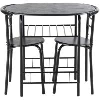 Juego de Mesa de Cocina 3 Piezas para Ahorrar Espacio Mesa de Cocina con Estante y 2 Sillas - details 5