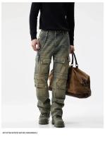 Vaqueros de moto con xes, ropa informal para hombre, moda Hip Hop Denim - details 1