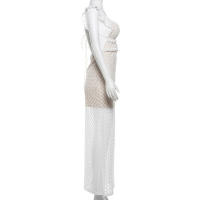 BUNO-Vestido de dos pisos de gato extraño para mujer, vestido con volantes huecos, tirantes sin espalda, encaje liso escalonado, elegante, para fiesta, ajustado - details 8