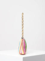 Bolso de hombro tejido Vintage, bolsa de nube plisada, bolso de cadena de Metal, monedero de paja para vacaciones de estilo playero - details 3