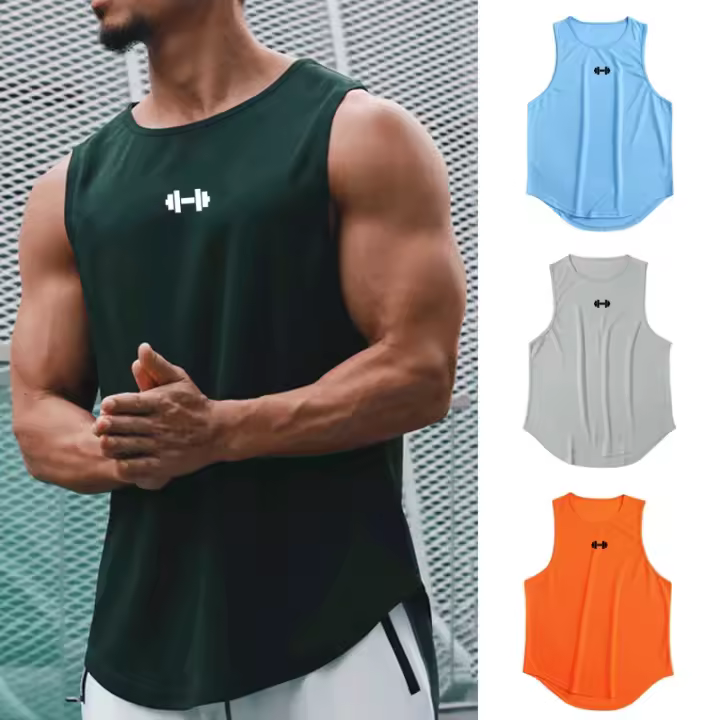 Summer Tank Top Mens Gym Fitness Training Clothing Quick Dry Silm Fit Bodybuilding Sleeveless Shirts Men Fashion Basketball Vest - 1