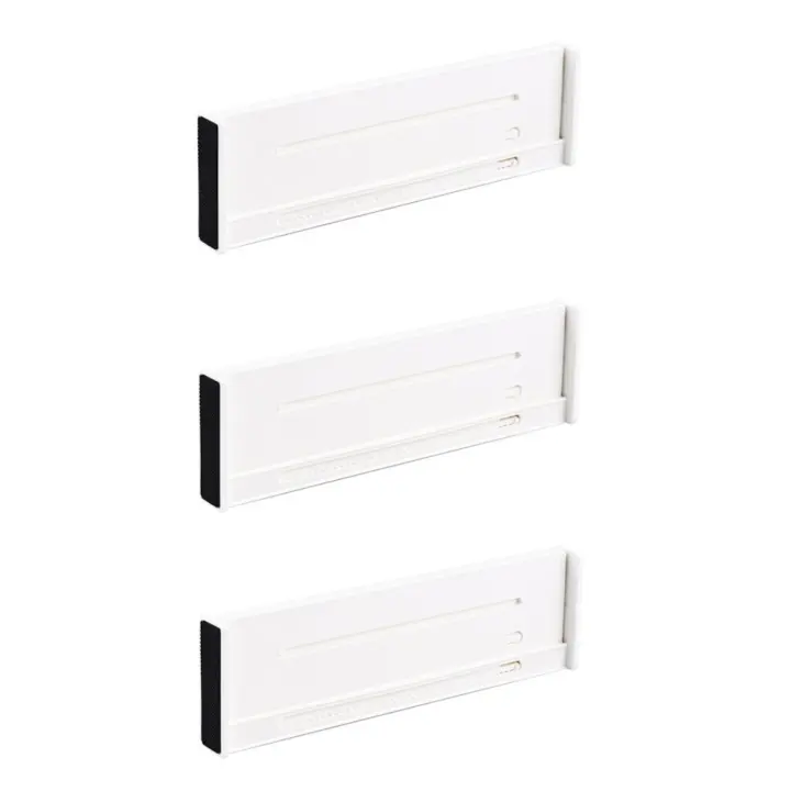 Separadores de cajones de cocina de plástico, divisor de almacenamiento de ropa interior retráctil ajustable, organizador de cajones blanco, 3 uds. - 1