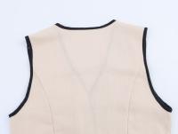 🧡 🧡 🧡 Vestido midi de lino mezclado plisado de manga corta con cuello en V - details 11